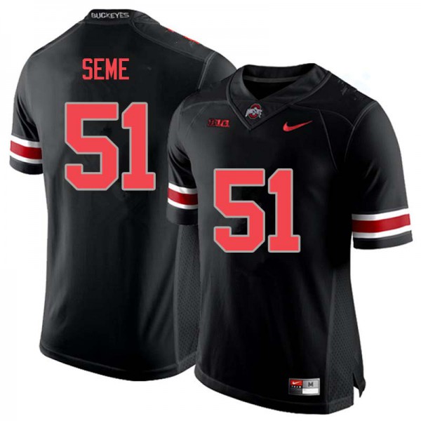 Ohio State Buckeyes #51 Nick Seme Men Player Jersey Blackout